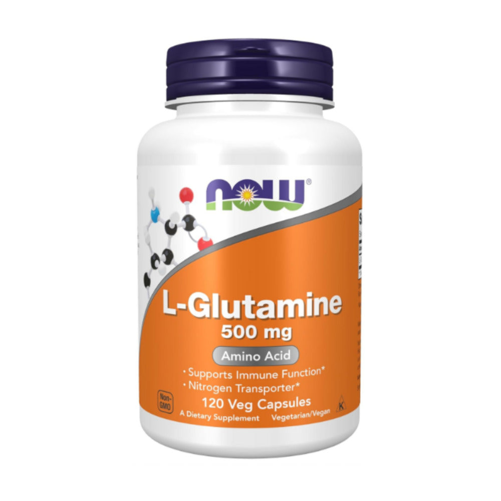 NOW Foods Supplements, L-Glutamine 500 mg, Nitrogen Transporter*, Amino Acid, 120 Veg Capsules