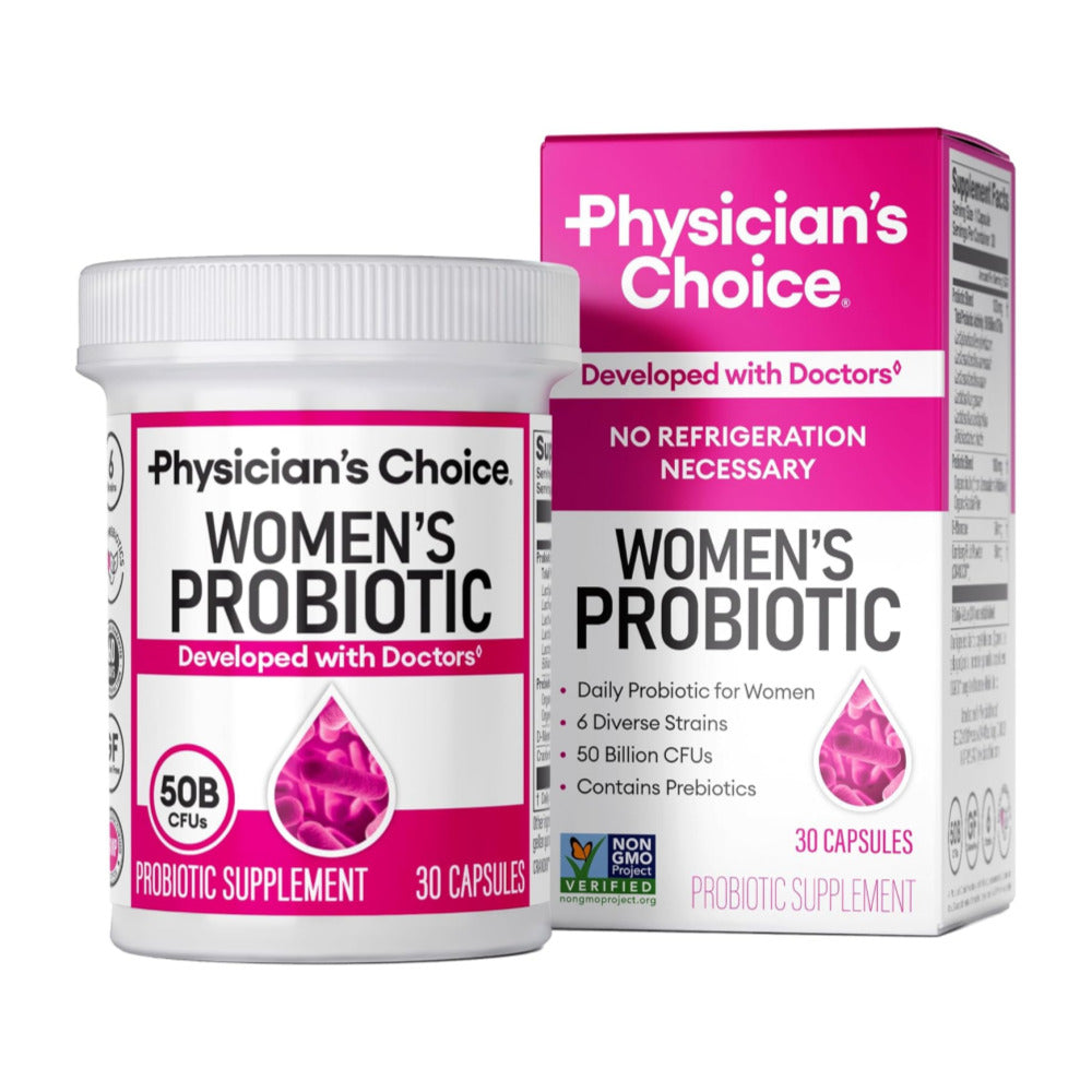 Physician's CHOICE Probiotics for Women - PH Balance, Digestive, UT, & Feminine Health - 50 Billion CFU - 6 Unique Strains for Her - Organic Prebiotics, Cranberry Extract+ - Women Probiotic - 30 CT