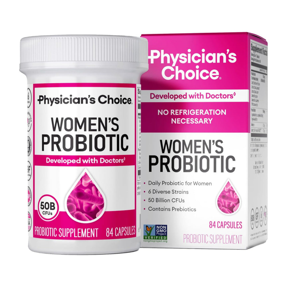 Physician's Choice Probiotics for Women - PH Balance, Digestive, UT, & Feminine Health - 50 Billion CFU - 6 Unique Strains for Women - Organic Prebiotics, Cranberry Extract+ - Womens Probiotic - 84 CT