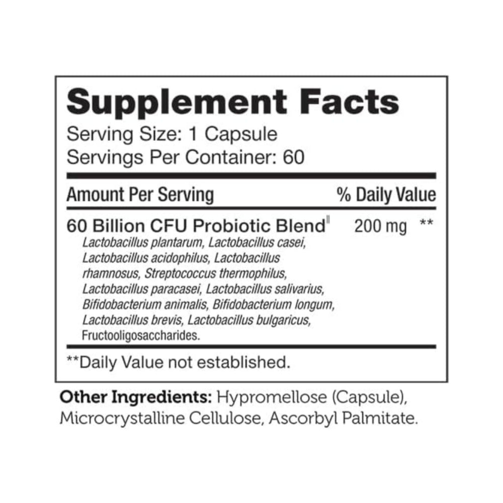 Zahler BioDophilus60, 60 Billion CFU Probiotic + Prebiotic - 11 Strains Daily Probiotic Supplement - Kosher Probiotics for Women for Digestive Health, Probiotics for Men for Gut Health (60 Capsules)