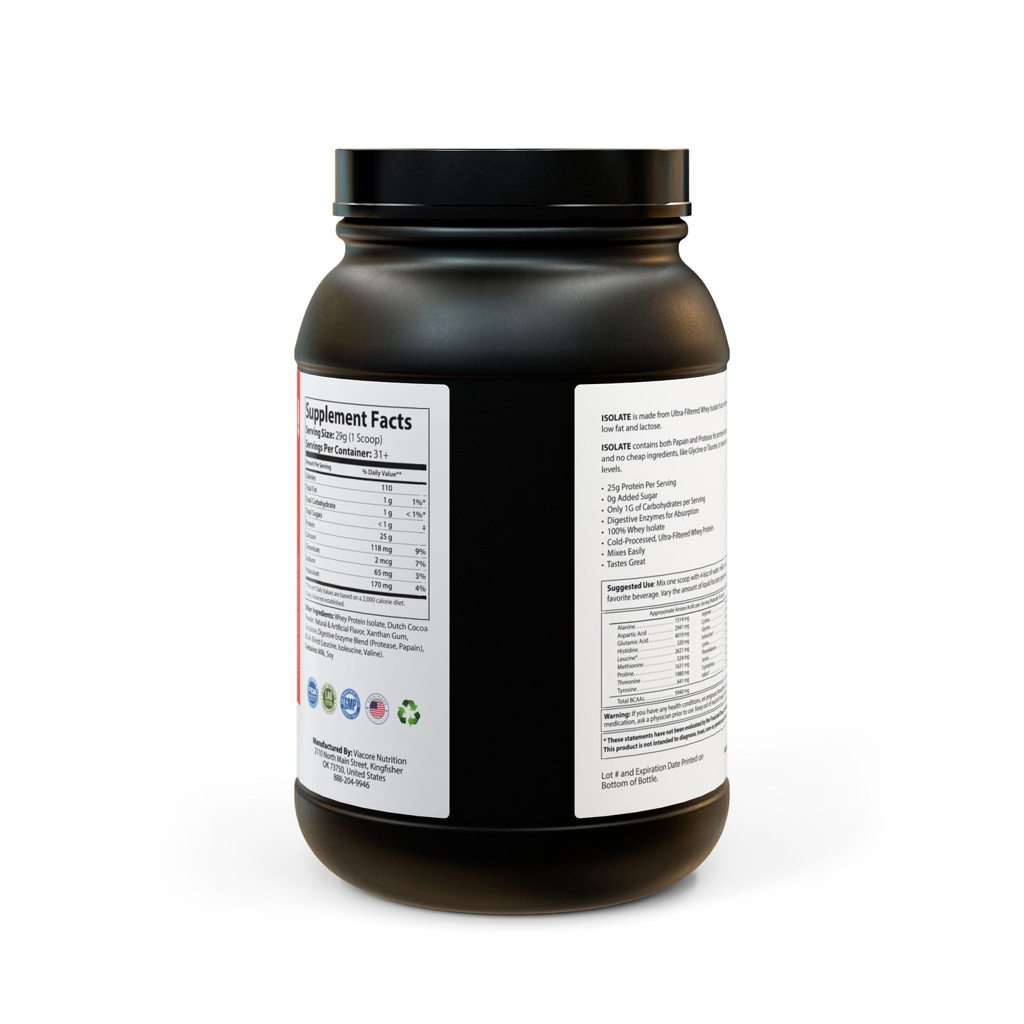 HBS, Whey Isolate Protein Supplement, Powder (907g, 2lb)