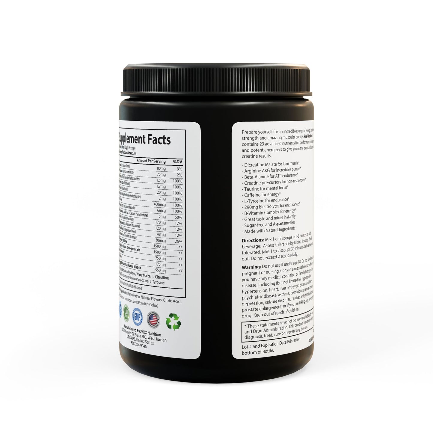 HBS, Pre-Workout Supplement, Watermelon, Powder (300g, 10.58oz)