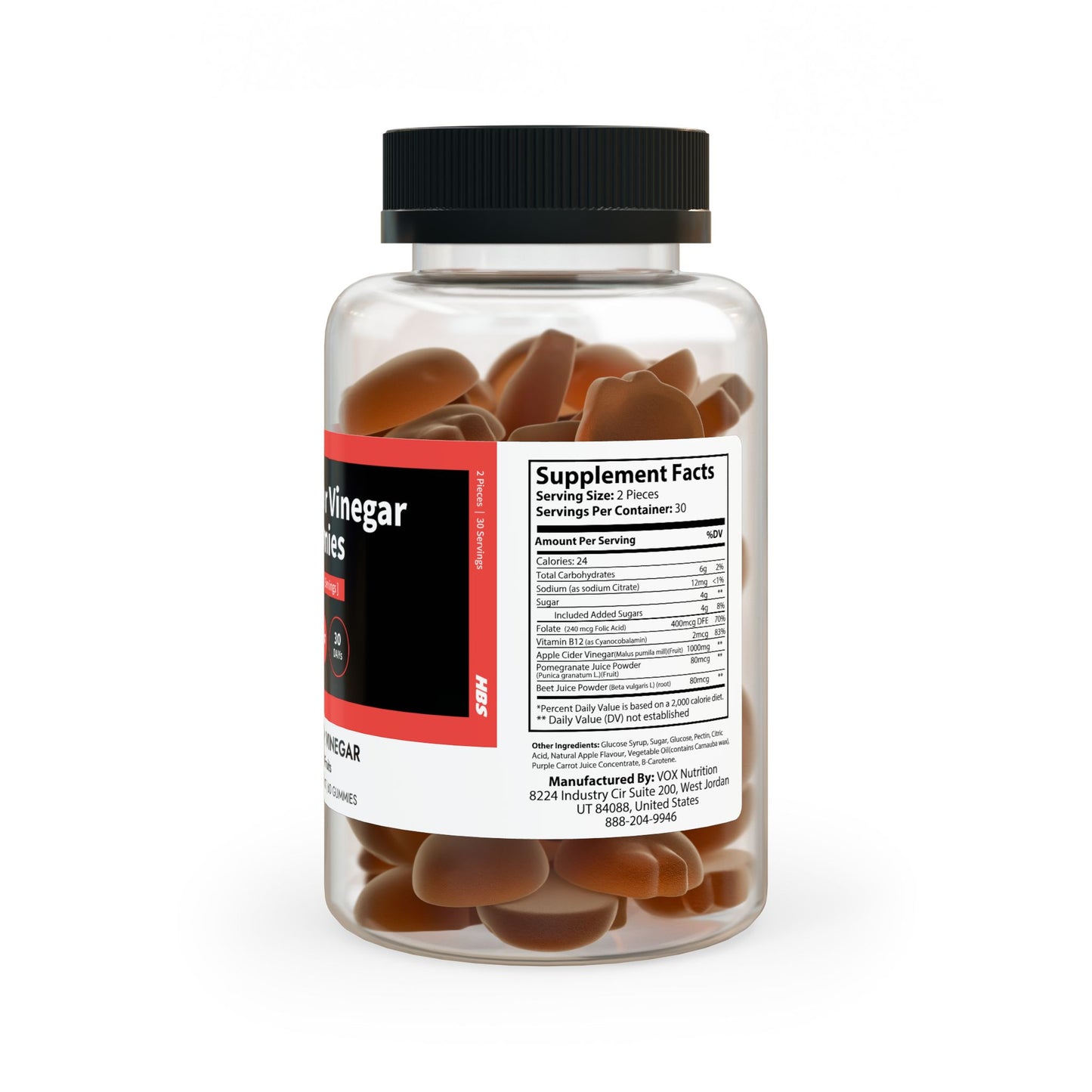 HBS, Apple Cider Vinegar Gummies (60 Gummies)