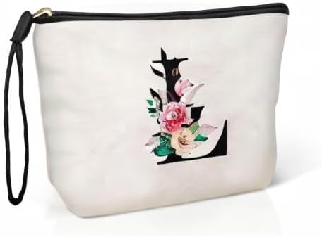 TOPEAST Personalized Birthday Gifts for Women - Monogrammed Makeup Bags, Cute Makeup Pouch, Sister Birthday Gifts for Her Friends Sister (Letter L)