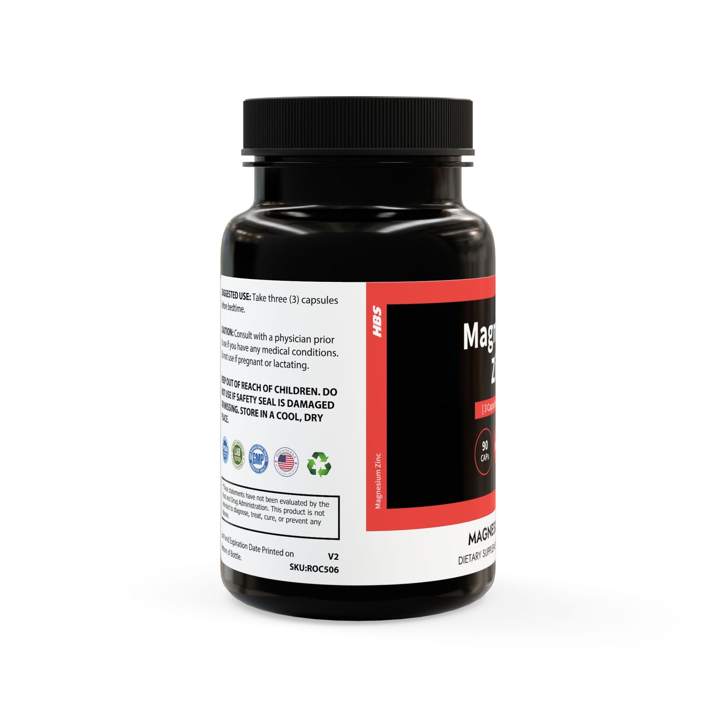 HBS, Magnesium Zinc Supplement (90 Vegetable Capsules)