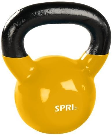 SPRI Kettlebell Weights Deluxe Cast Iron Vinyl Coated