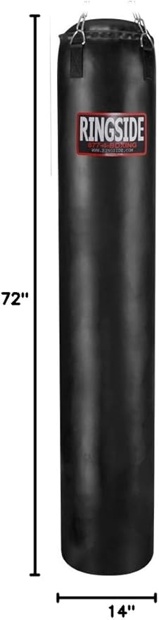 Ringside 100-pound Muay Thai Punching Heavy Bag, Black, 13-inch x 72-inch