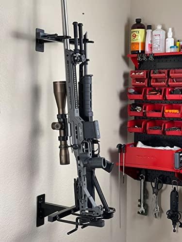 Gun Rack, Gun Rack Wall Mount for Rifles and Shotguns, Rifle Rack - Heavy Duty Steel, 3-Slot