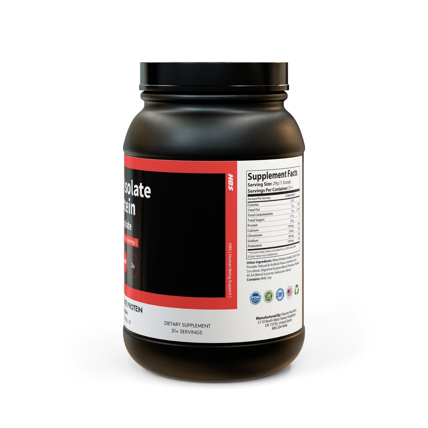 HBS, Whey Isolate Protein Supplement, Powder (907g, 2lb)