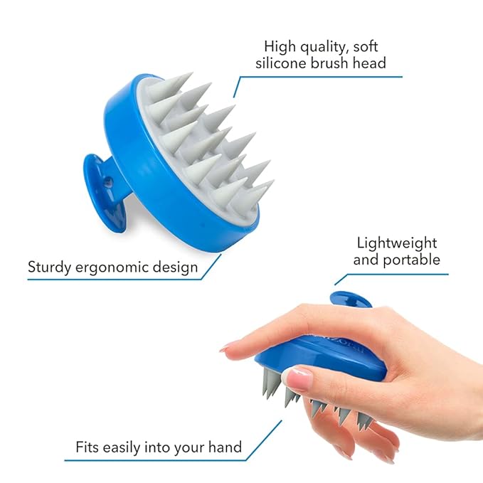 Nizoral Hair Shampoo Brush with Soft Silicone Scalp Massager Brush Head, for All Hair Types, Deep Cleanses Scalp and Removes Dead Flaky Skin and Residue