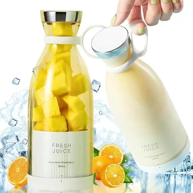 Portable Blender, Fashion Portable Blender for Shakes and Smoothies 11.8 Oz, Magnetic USB Fast Charging Mini Fresh Juice Mixer Bottle, Take It for Traveling, Outdoor, Gym, Office, (white)