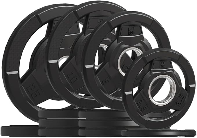 Weight Plate 2-Inch Rubber Coated Olympic Grip Plate 2.5/5/10/15/25/35/45 LB