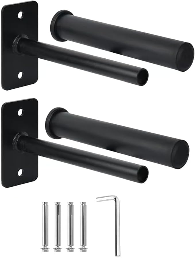 Weight Plate Holder, Wall Mounted Weight Rack for 1" and 2" Olympic Weight Plates, Home Gym Storage with 8pcs Steel Expansion Bolts Weight Storage Racks