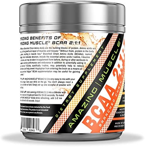 BCAA 2:1:1 Branched Chain Amino Acids Supplement | 6000 Mg Per Serving | Orange Flavor | 60 Servings