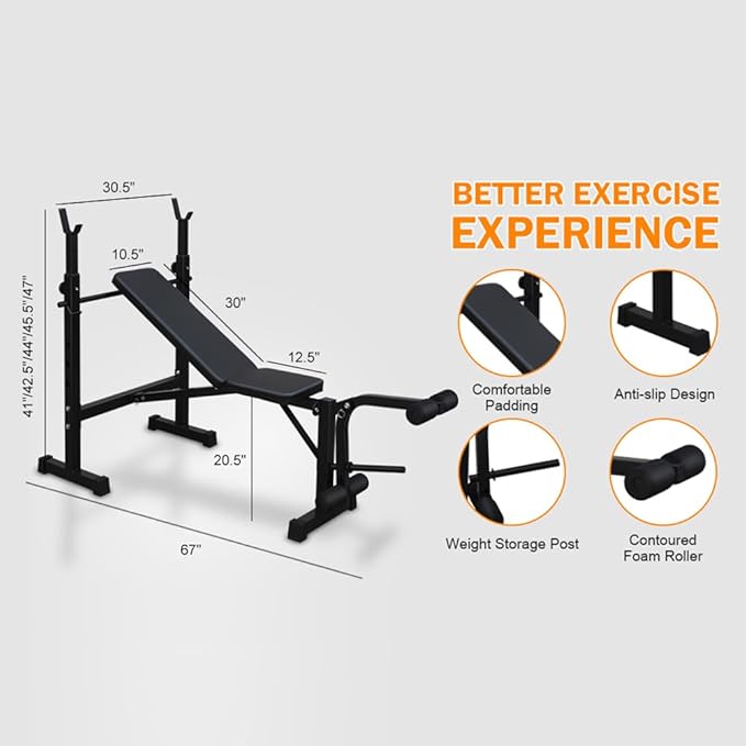 Utility Weight Bench Weight Bench Bench Press Set 67.72 x 32.68 x 46.46 In
