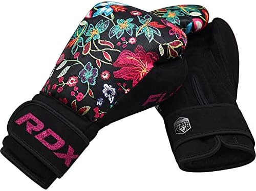 RDX Women Boxing Gloves for Training Muay Thai Flora Skin Ladies Mitts for Sparring, Fighting Kickboxing Good for Punch Bag, Focus Pads and Double End Ball Punching