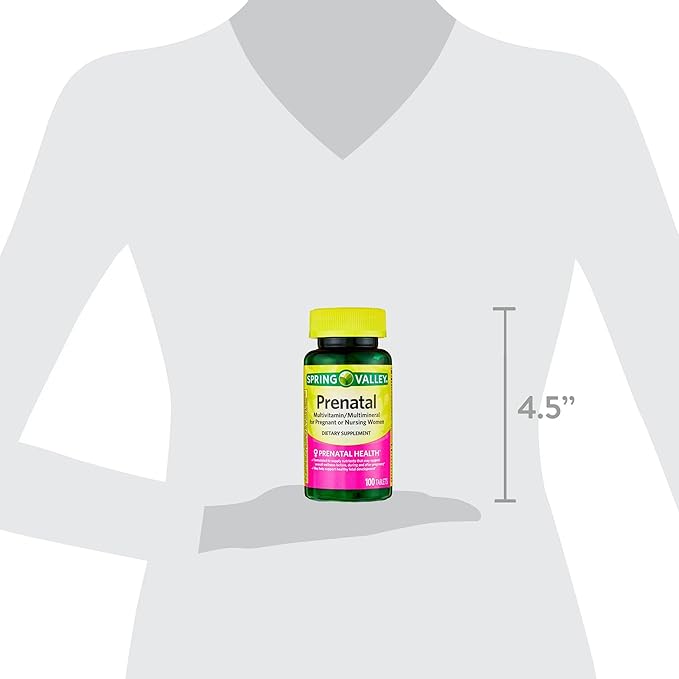 Spring Valley Prenatal Vitamins- Multivitamin Multimineral for Pregnant and Nursing Women Supplement Tablets 100 Ct, Boxed by Fusion Shop Store