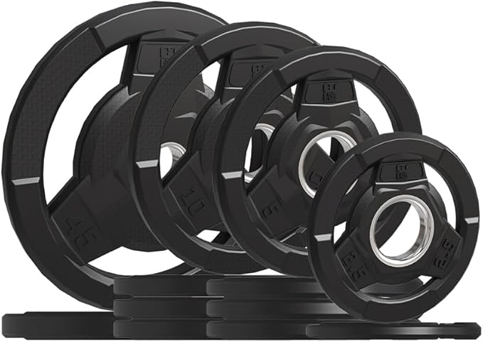 Weight Plate 2-Inch Rubber Coated Olympic Grip Plate 2.5/5/10/15/25/35/45 LB