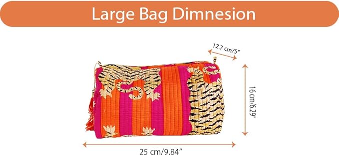 Rastogi Handicrafts Cosmetic Bags Set, 3 Piece Make Up Organizer Bag Storage Bags with Zipper Closure (3, Dark Pink, Design-7)