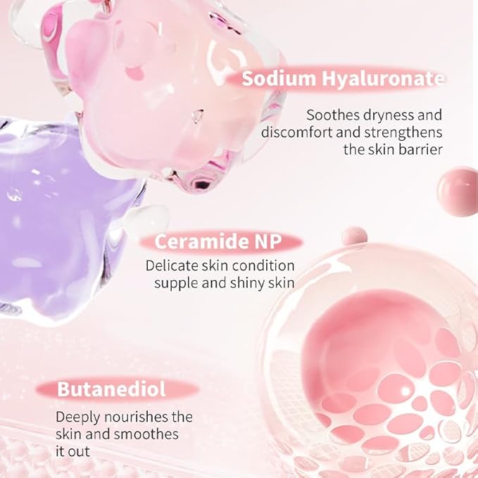Hydrating Mini Skincare Set - Travel & Gym Essentials - Enrich Sodium Hyaluronate - Small Skin Care Kit with Face Cleanser, Serum, Balm, Eye Cream & Night Cream, Facial Kit for Women
