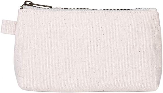Travel Toiletry Bag for Women Cosmetic Bag with two Dividers Portable Makeup Bag Organizer (Canvas/Beige)