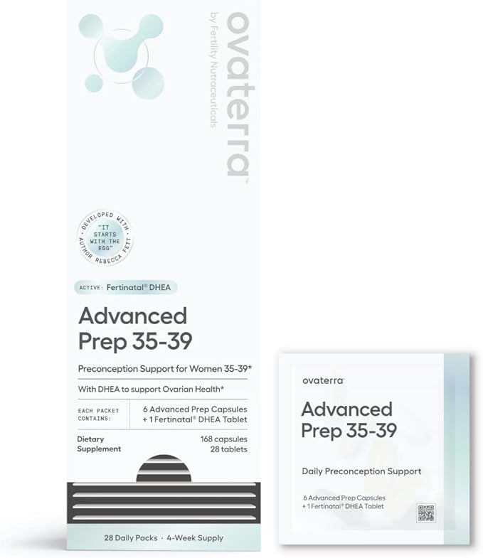 Advanced Prep Preconception Vitamins for Women with DHEA 25mg, Conception Fertility Prenatal Vitamins, Fertility Supplements for Women, Prenatal Multivitamin 4 Week Supply (28 Daily Packets)