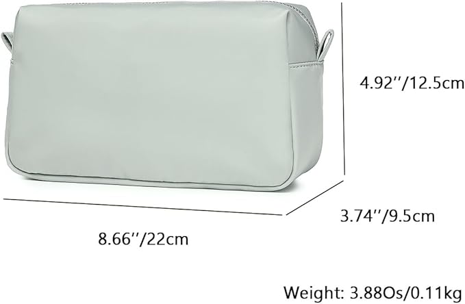 Organizer Bag Lightweight Cosmetic Bag with Ring Clasp Perfect Travel Makeup Bag for Women nylon Stand Up Design (Grey/Nylon)