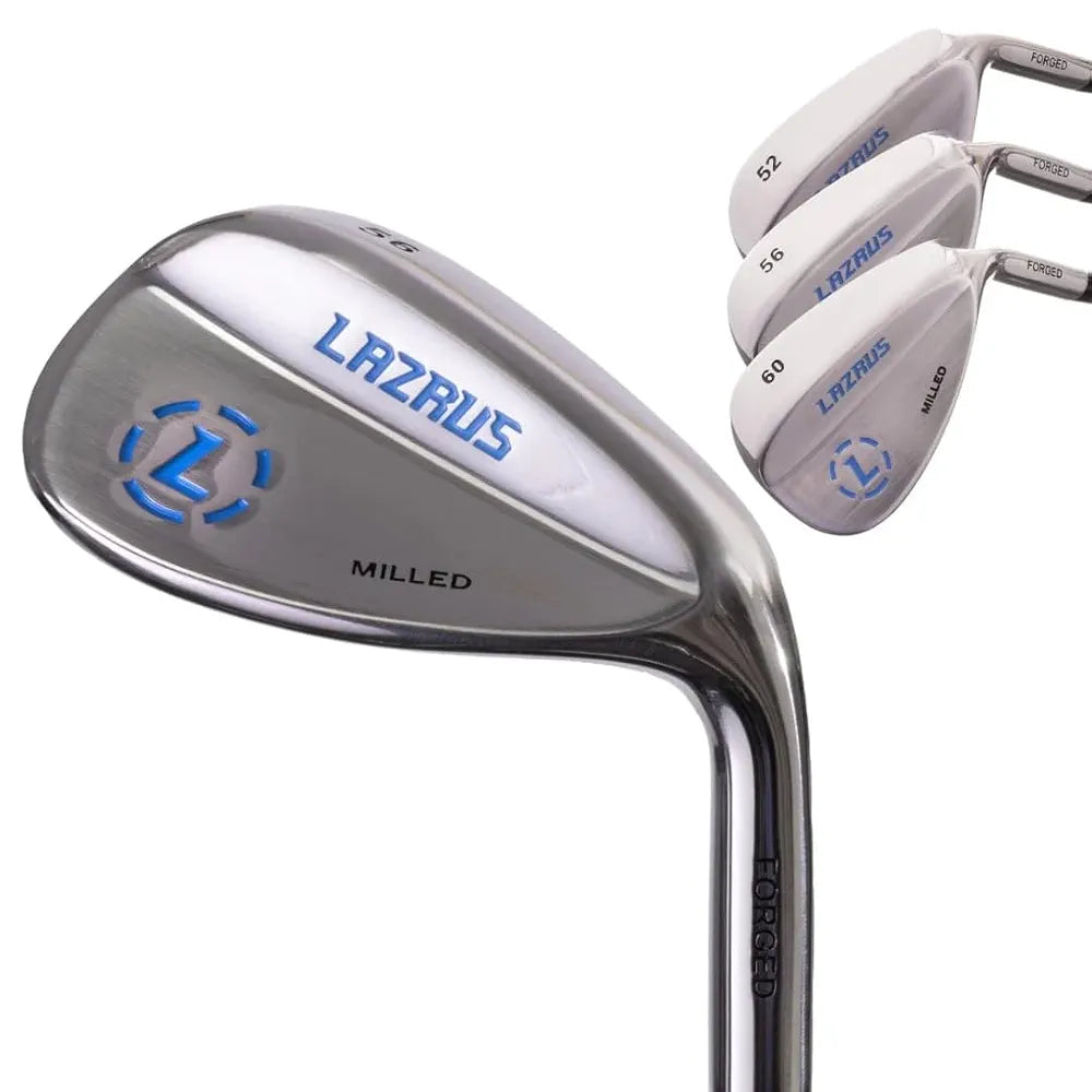 LAZRUS Premium Forged Golf Wedge Set for Men - 52, 56, 60 Degree Wedges + Milled Face for More Spin - Great Golf Gift