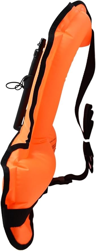 Scuba Choice Kids Snorkel Vest with Front Pocket & Whistle, Orange – Adjustable, Lightweight, Inflatable Vests for Kids Up to 100lbs, Easy Oral Inflator, Removable Strap, Portable Water Safety Gear