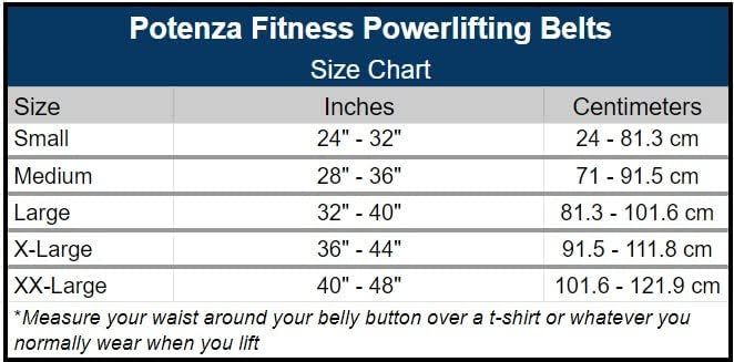 Potenza Fitness Classic Powerlifting Belt 4 inch 10 mm