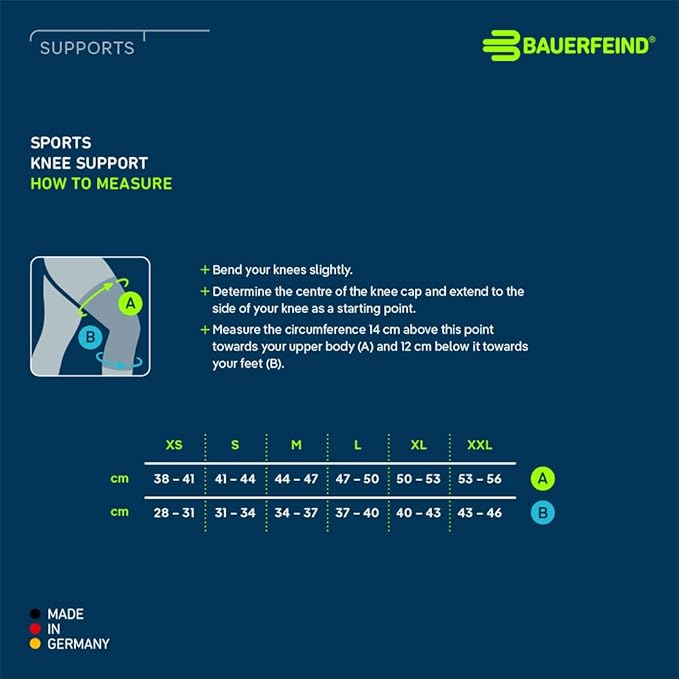 Bauerfeind Sports Knee Support - Knee Brace for Pain Relief and Stabilization - Patellar Knee Pad for Enhanced Support - Targeted Compression - Lightweight & Durable