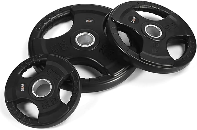 SPART Weight Plate 2-Inch Rubber Coated Olympic Grip Gym(5LB/10LB/25LB/35LB/45LB)
