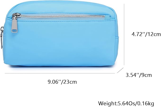 Nylon Female cosmetic bags Canvas toiletry bags Wash bags with large capacity Simple design (Nylon/Sky Blue)