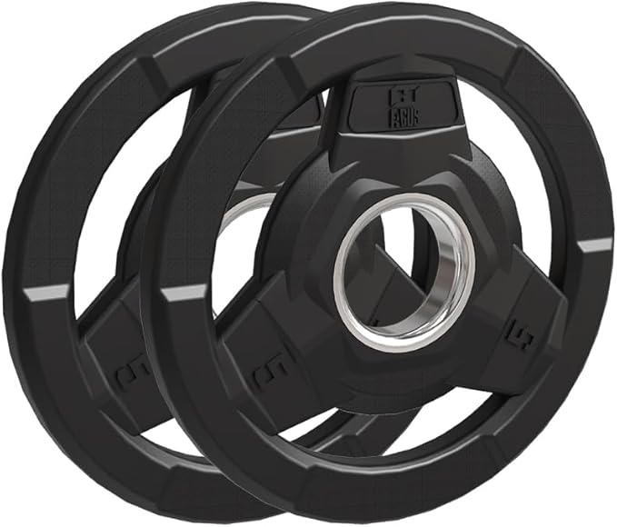 Weight Plate 2-Inch Rubber Coated Olympic Grip Plate 2.5/5/10/15/25/35/45 LB