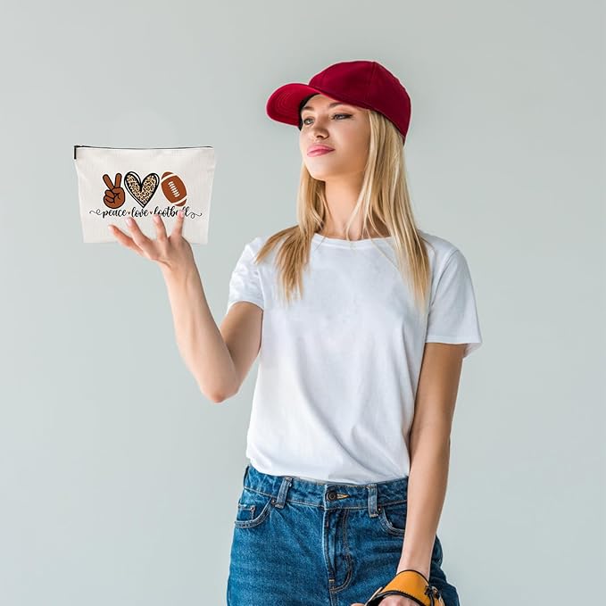 Football Gifts Makeup Bag - Inspirational Gift for Football Lovers , Ideal for Mom, Grandma, Sister, Coworker, Friend, BFF | Birthday or Any Occasion , Women's Gift
