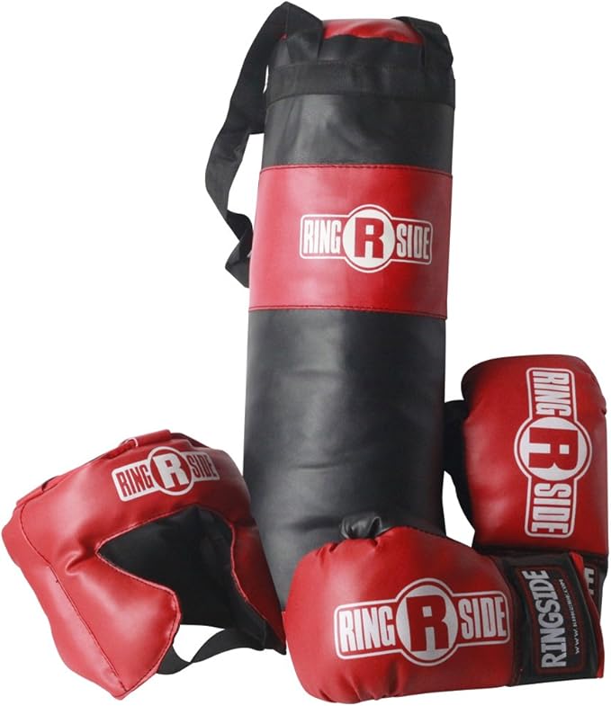 Ringside Kids Boxing Set (2-5 Year Old), Assortment with Punching Bag, Gloves, and Headgear for Boxing, MMA, Muay Thai, and Kickboxing, Youth Sports Set for Boys and Girls, Black