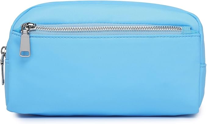 Nylon Female cosmetic bags Canvas toiletry bags Wash bags with large capacity Simple design (Nylon/Sky Blue)