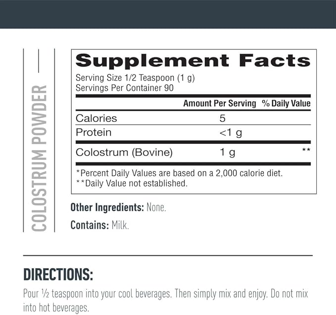 Bundle of Isopure Bovine Colostrum Supplement Powder, Gently Processed, 90 Servings + Isopure Unflavored Creatine Monohydrate Powder, 5g Creatine Monohydrate per Scoop, 100 Servings, 500g