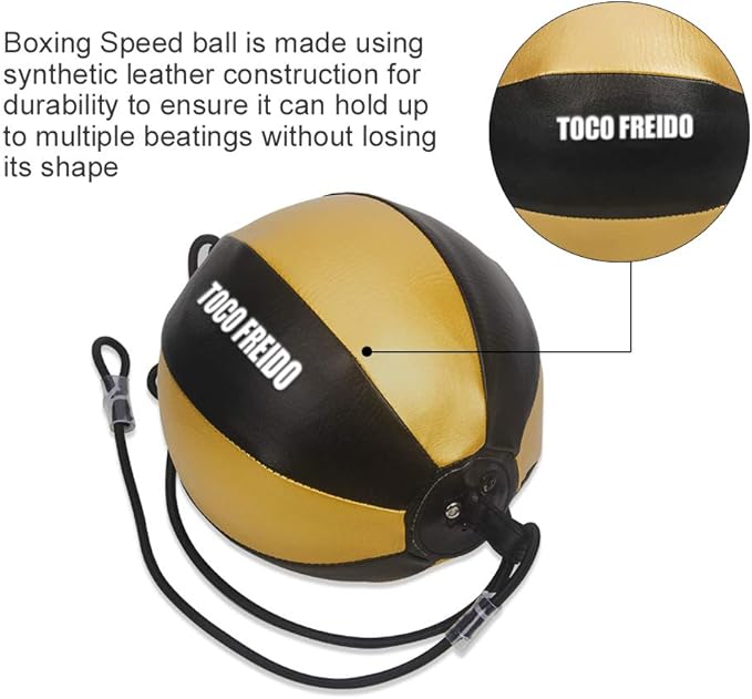 TOCO FREIDO Double End Punching Ball, Speed Bag with Difficulty Levels Boxing Reflex Ball with Headband, Perfect for Reaction, Agility, and Hand Eye Coordination Training