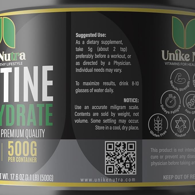 Creatine Monohydrate Powder |Pure Micronized Creatine for Enhanced Muscle Mass Athletic Performance and Muscle Recovery | Halal Kosher Vego Keto Friendly Creatine – Unflavored
