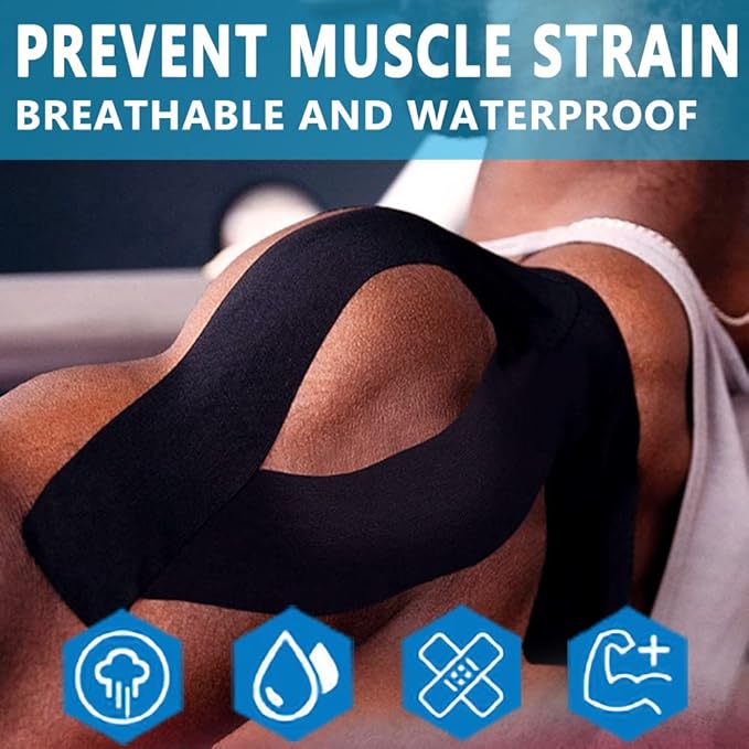 Kinesiology Tape Pro 1/2/5 Rolls, 2 Inch High Elasticity Sports Tape Therapeutic Pain Relief–Physio Tape for Muscle Recovery & Joint Support, Waterproof & Hypoallergenic & Breathable–Camo