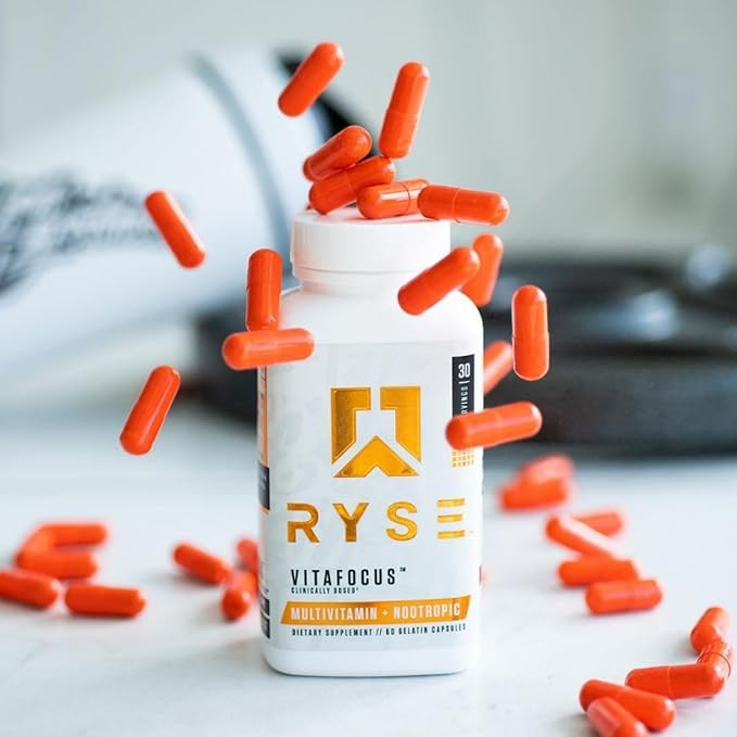 RYSE Core Series VitaFocus | Multivitamin + Nootropic | Total Brain & Body Support | with 13 Essential Vitamins & 8 Essential Minerals | 60 Capsules