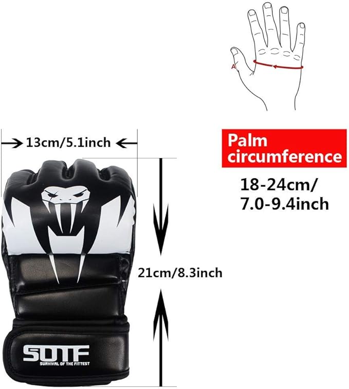 SOTF Punching Gloves for Adults MMA Training Gloves Men Fight Boxing Gloves Open Fingers Women