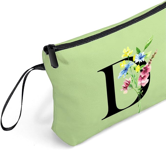 SEAMOON Women Birthday Maid of Honor Monogrammed Gifts for Bride Bridesmaid Sister Friend Her Teacher Makeup Cosmetic Bag with Mirror Mothers Day Christmas Graduation D
