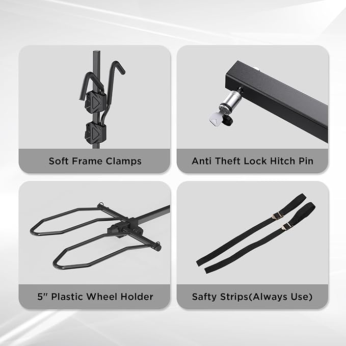 TANX Bike Racks for Ebikes,Fat Tire Bike Rack for Tow Hitch 2-Bike 160 lbs Capacity,Hitch Bike Rack for Heavy E Bike, Wobble Free Smart Tilting Folding Bicycle Car Racks for Standard, 2 inch Receiver