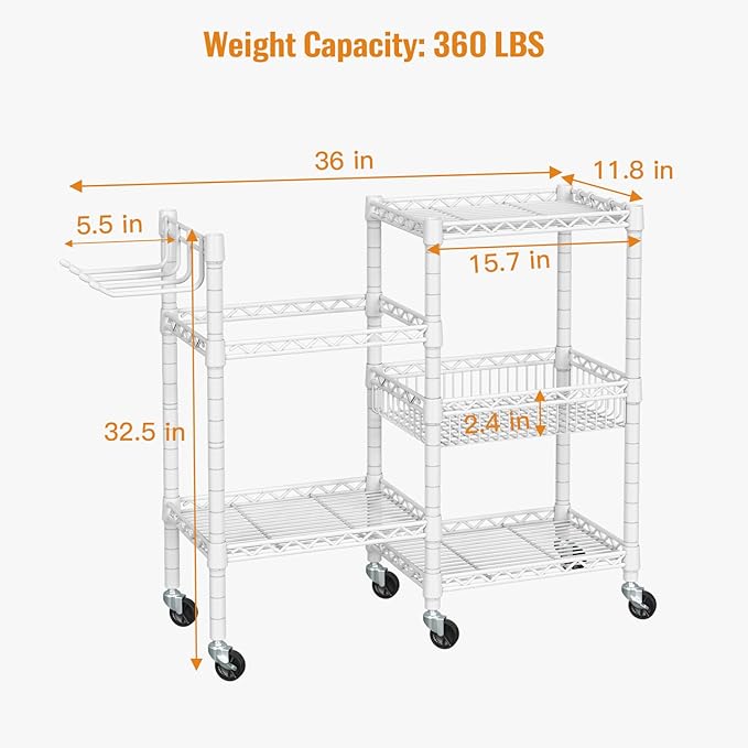 Home Gym Storage, 3 Tiers Workout Equipment Organizer with Wheels for Yoga Mats, Foam Roller, Dumbbells, Kettlebells, and Resistance Bands