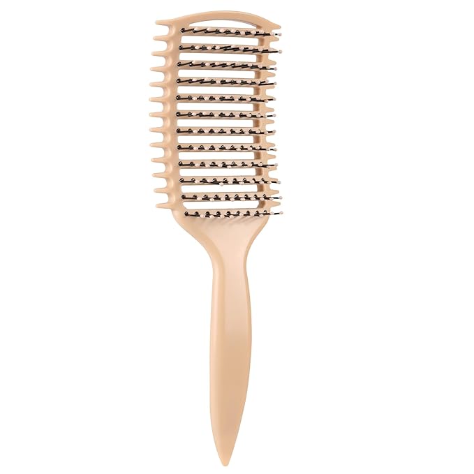 Curl Defining Brush, Vented Curly Hair Brush for Effortlessly Detangling Shaping and Defining Women's Men's Curls on All Wet or Dry Hair Types, Reduces Frizz (Beige)