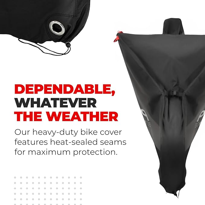 Pro Bike Cover for Outdoor Bicycle Storage - Heavy Duty Ripstop Material, Waterproof & Anti-UV (Travel - Large for 1 Bike)