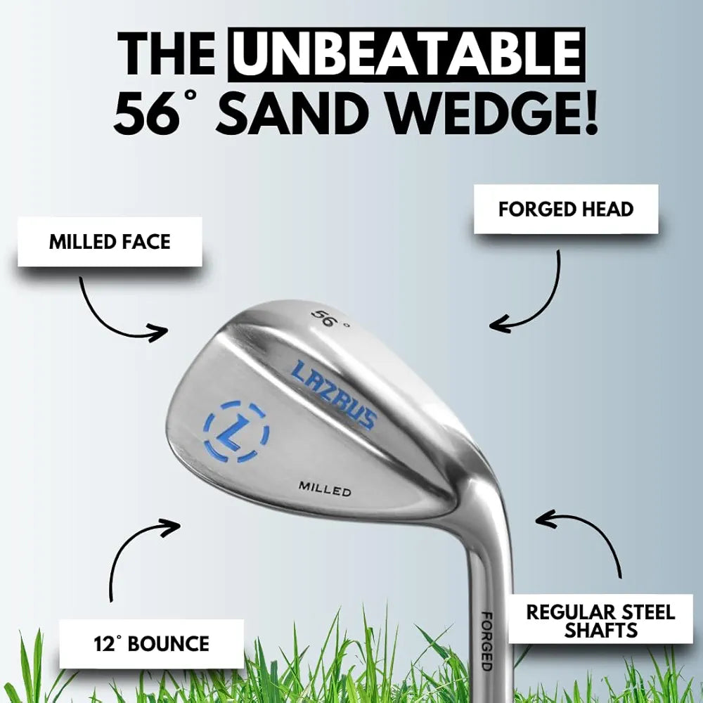 LAZRUS Premium Forged Golf Wedge Set for Men - 52, 56, 60 Degree Wedges + Milled Face for More Spin - Great Golf Gift