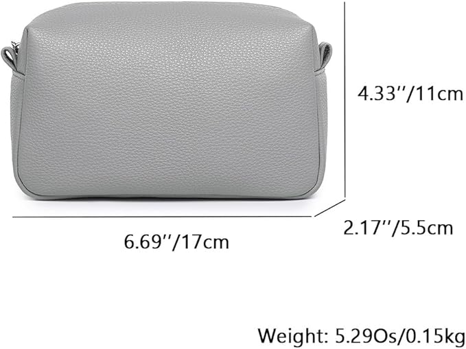 PU leather Organizer Bag Lightweight Cosmetic Bag with Ring Clasp Perfect Travel Makeup Bag for Women (Shark Gray/PU)